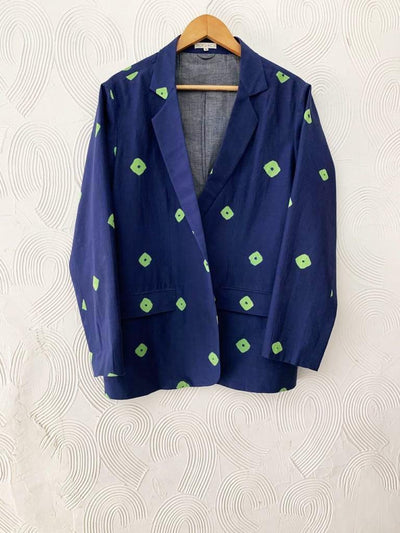 BLUE AND NEON GREEN BANDHANI CO-ORD Fashion The Pot Plant