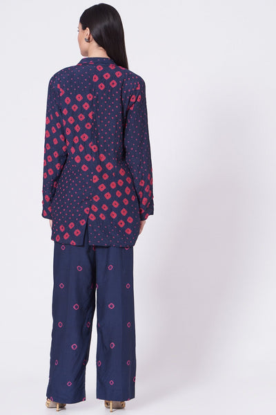 BLUE BANDHANI BLAZER CO-ORD Fashion The Pot Plant