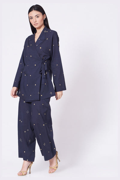 BLUE BANDHANI CO-ORD Fashion The Pot Plant