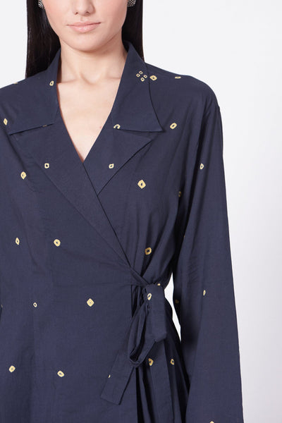 BLUE BANDHANI CO-ORD Fashion The Pot Plant