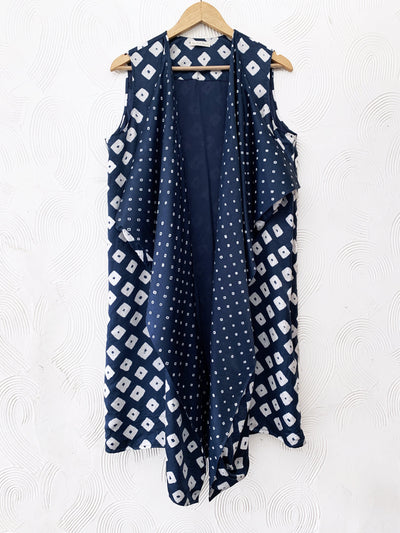 Blue bandhani overlay Fashion The Pot Plant