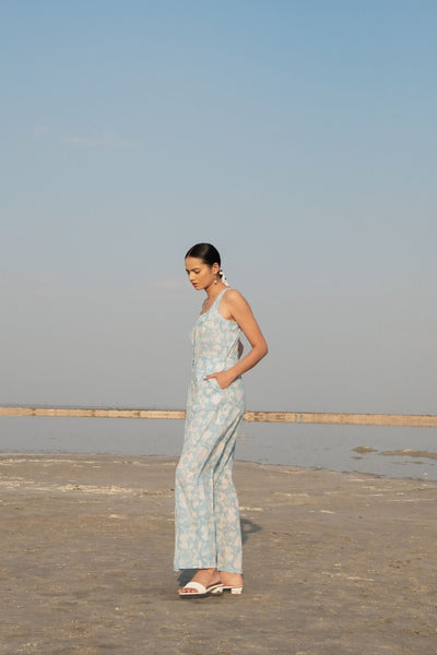 Blue Lilies Jumpsuit Fashion Marche