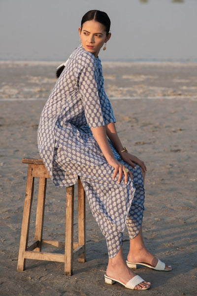 Blue Lotus Dhoti Co-Ord Set Fashion Marche