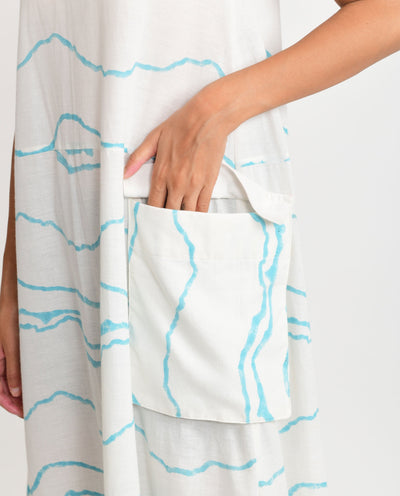 BLUE OCEAN BIG POCKET DRESS Fashion Rias 