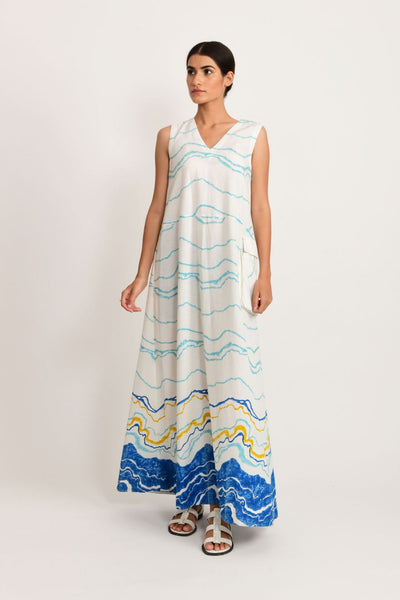 BLUE OCEAN BIG POCKET DRESS Fashion Rias 