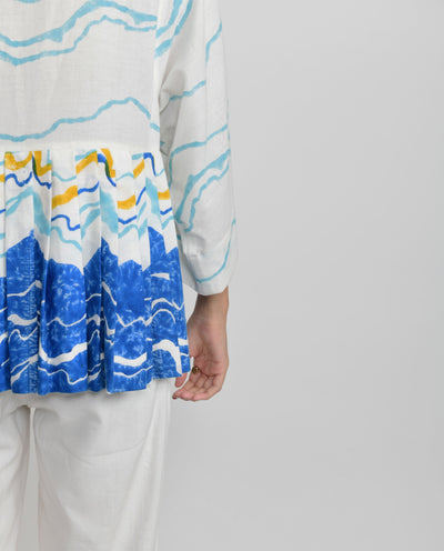 BLUE OCEAN PLEATED TOP Fashion Rias 