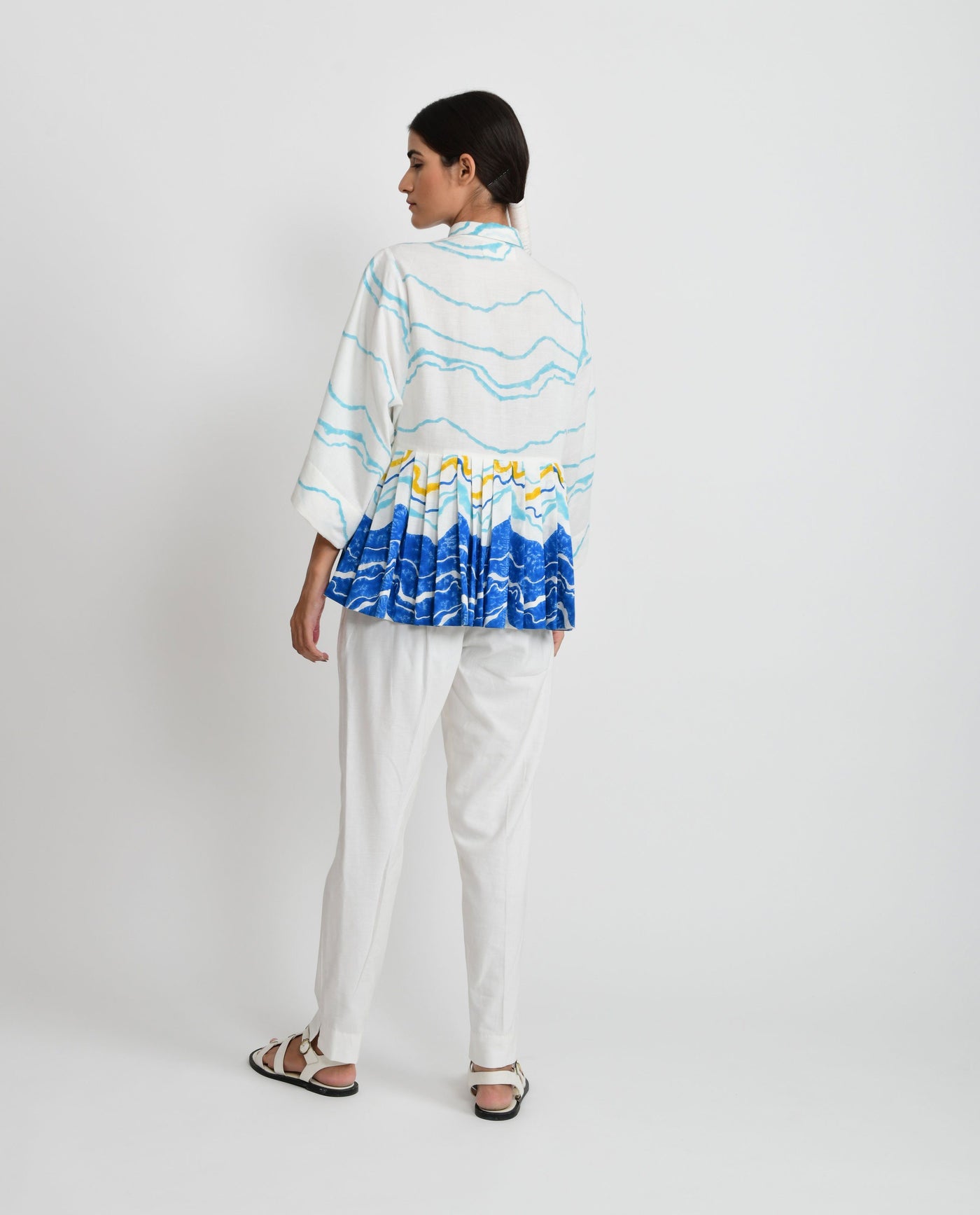 BLUE OCEAN PLEATED TOP Fashion Rias 