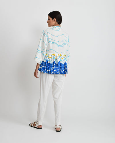 BLUE OCEAN PLEATED TOP Fashion Rias 