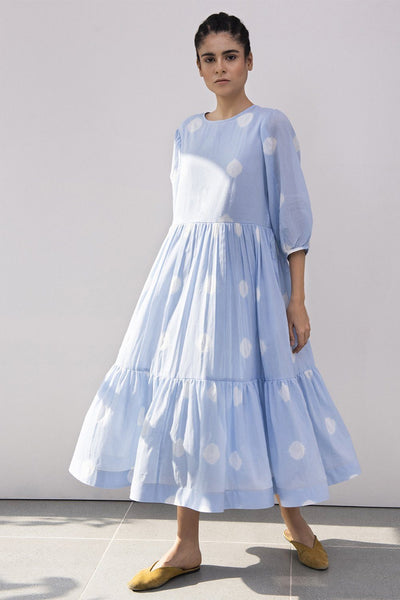 Blue Poppy Shibori Dress Fashion Khara Kapas