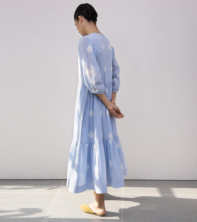 Blue Poppy Shibori Dress Fashion Khara Kapas