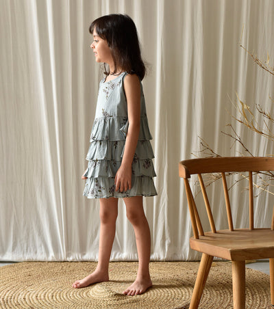 Blue Rose Frock Fashion Khara Kapas Kids