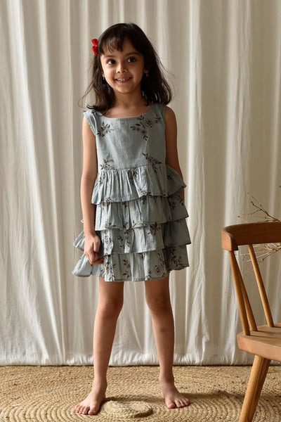 Blue Rose Frock Fashion Khara Kapas Kids