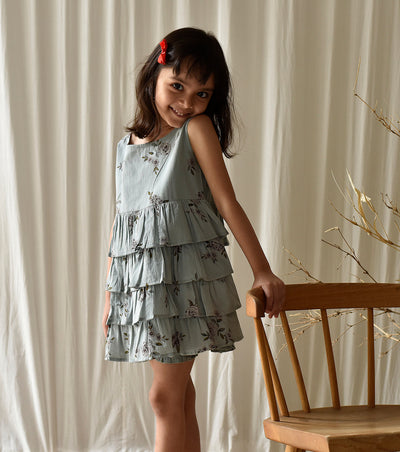 Blue Rose Frock Fashion Khara Kapas Kids