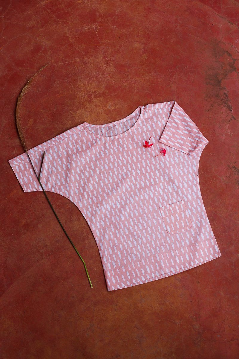 Blush Crayon Organic Cotton Kimono Dress Kids Ensō by Myoho - Kids 