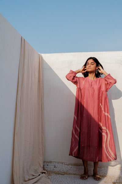 Blush Red Ruzgar Dress Fashion Nirjara