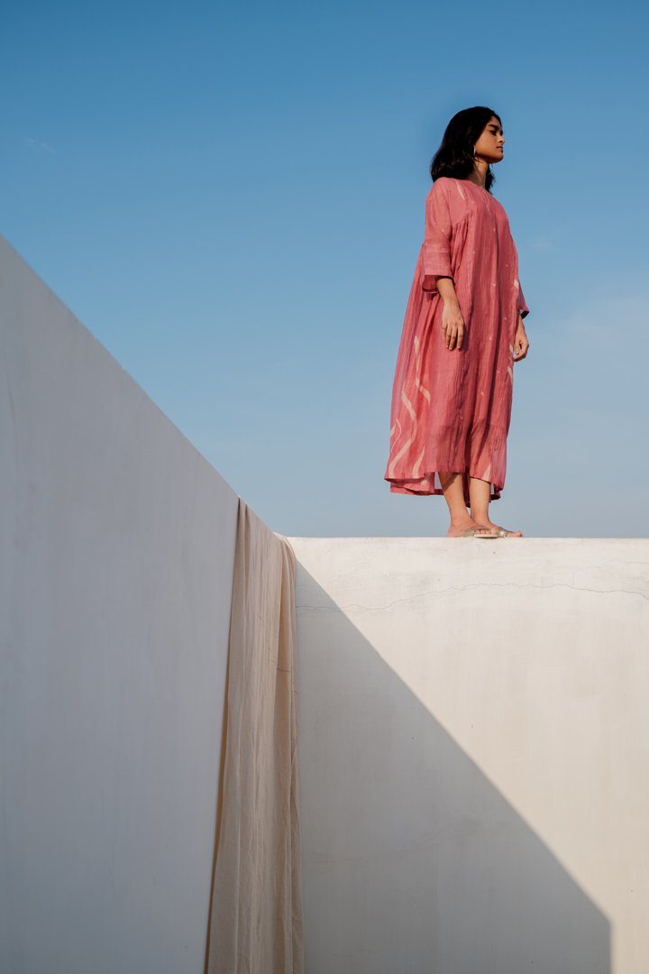 Blush Red Ruzgar Dress Fashion Nirjara