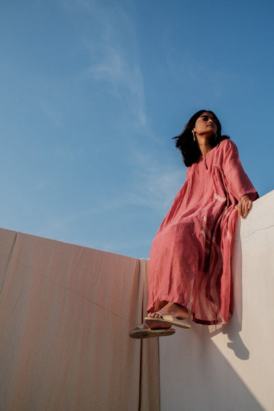Blush Red Ruzgar Dress Fashion Nirjara