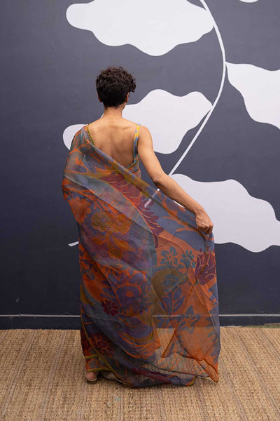 BORNEO ORANGE SAREE Fashion Yam