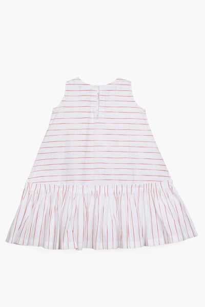 Bottom Yoke Dress- Dusty Rose Stripe Kids THREE Kids 