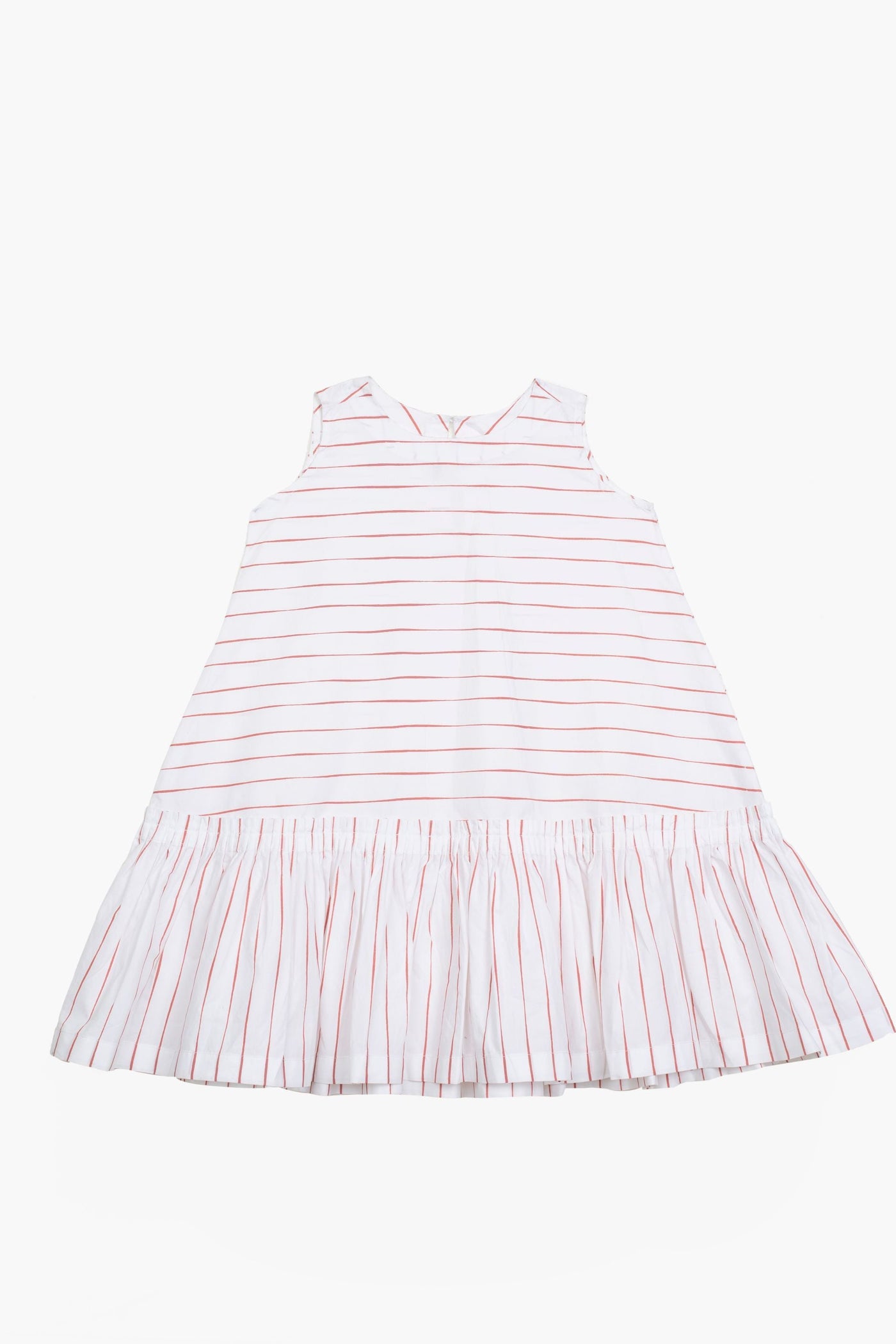Bottom Yoke Dress- Dusty Rose Stripe Kids THREE Kids 