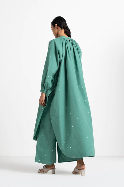 Broad Bottom Mineral Green Polka Fashion THREE