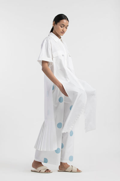 Broad Bottom- Powder Blue Polka Fashion THREE