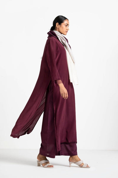 Broad Bottom with Chanderi Panel Wine Fashion THREE