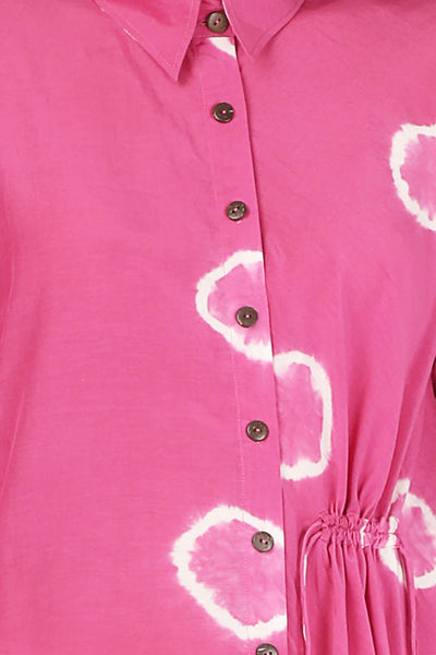 Bubble Gum Pink Hand Done Shibori Drape Shirt Fashion The Pot Plant
