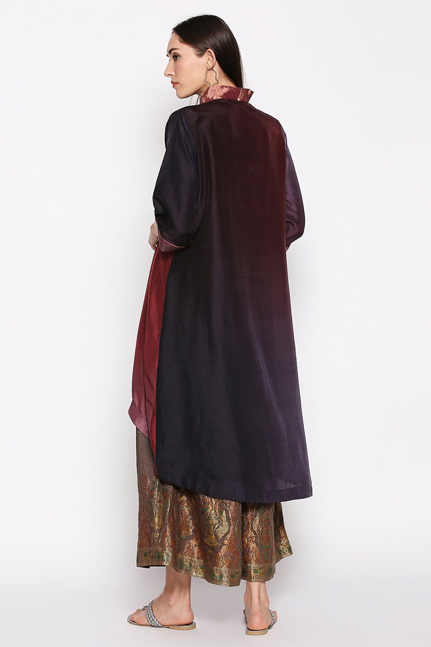 Burgundy ombre and zari tunic Fashion Sartorial by Swati 
