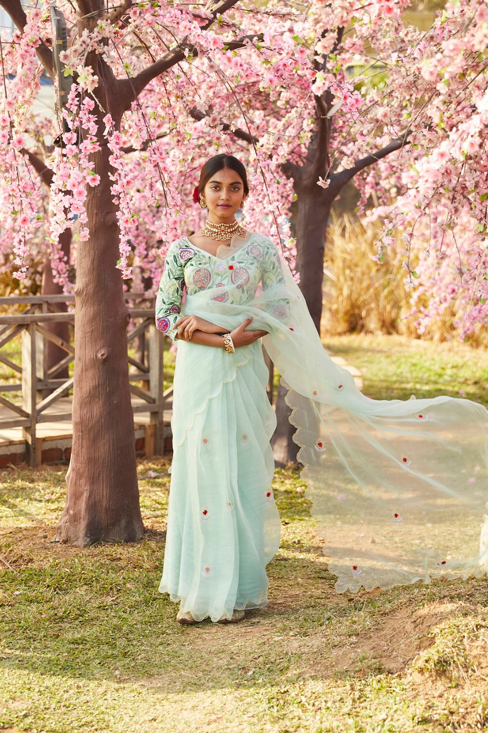 CHAANDANI ORGANZA SILK SARI Fashion JodiLife