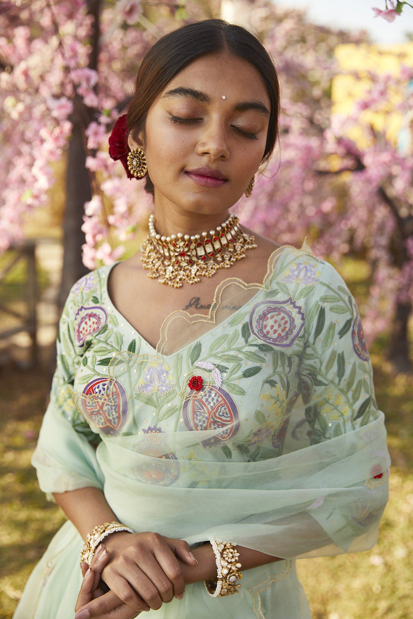 CHAANDANI ORGANZA SILK SARI Fashion JodiLife