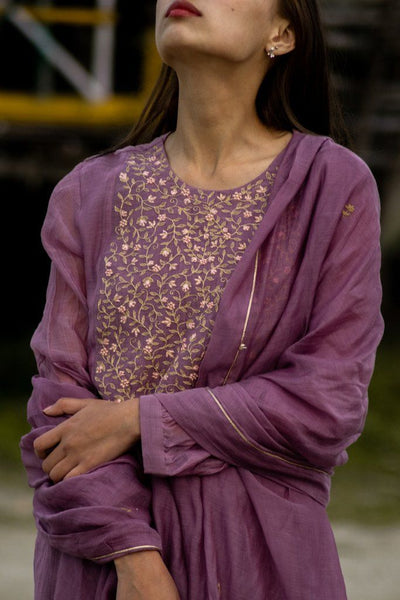 Chanderi Mauve Kurta Fashion Juanita 