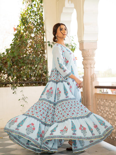 Chandni firoza mughal baagh jacket set Fashion Maison Shefali