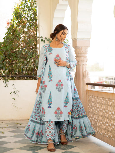 Chandni firoza mughal baagh jacket set Fashion Maison Shefali