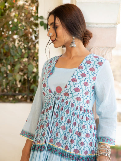 Chandni firoza mughal baagh jacket set Fashion Maison Shefali