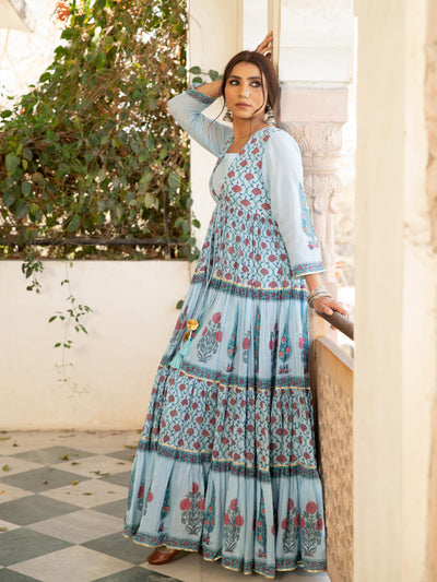 Chandni firoza mughal baagh jacket set Fashion Maison Shefali