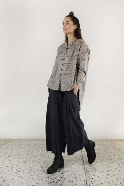 CHARCOAL WAVES OVERSIZED SHIRT Fashion Rias 