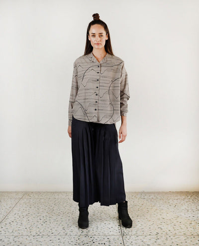 CHARCOAL WAVES OVERSIZED SHIRT Fashion Rias 
