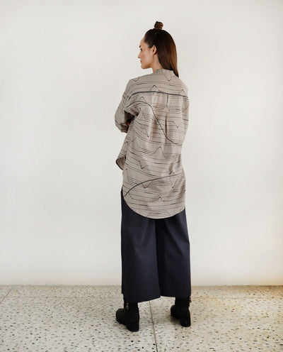 CHARCOAL WAVES OVERSIZED SHIRT Fashion Rias 