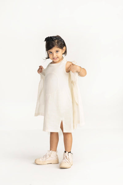 Circle Dress- Ivory Kids THREE Kids 