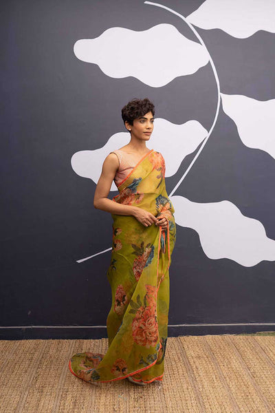 CORFU GREEN SAREE Fashion Yam
