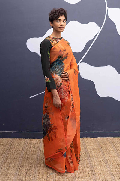 CORFU ORANGE SAREE Fashion Yam