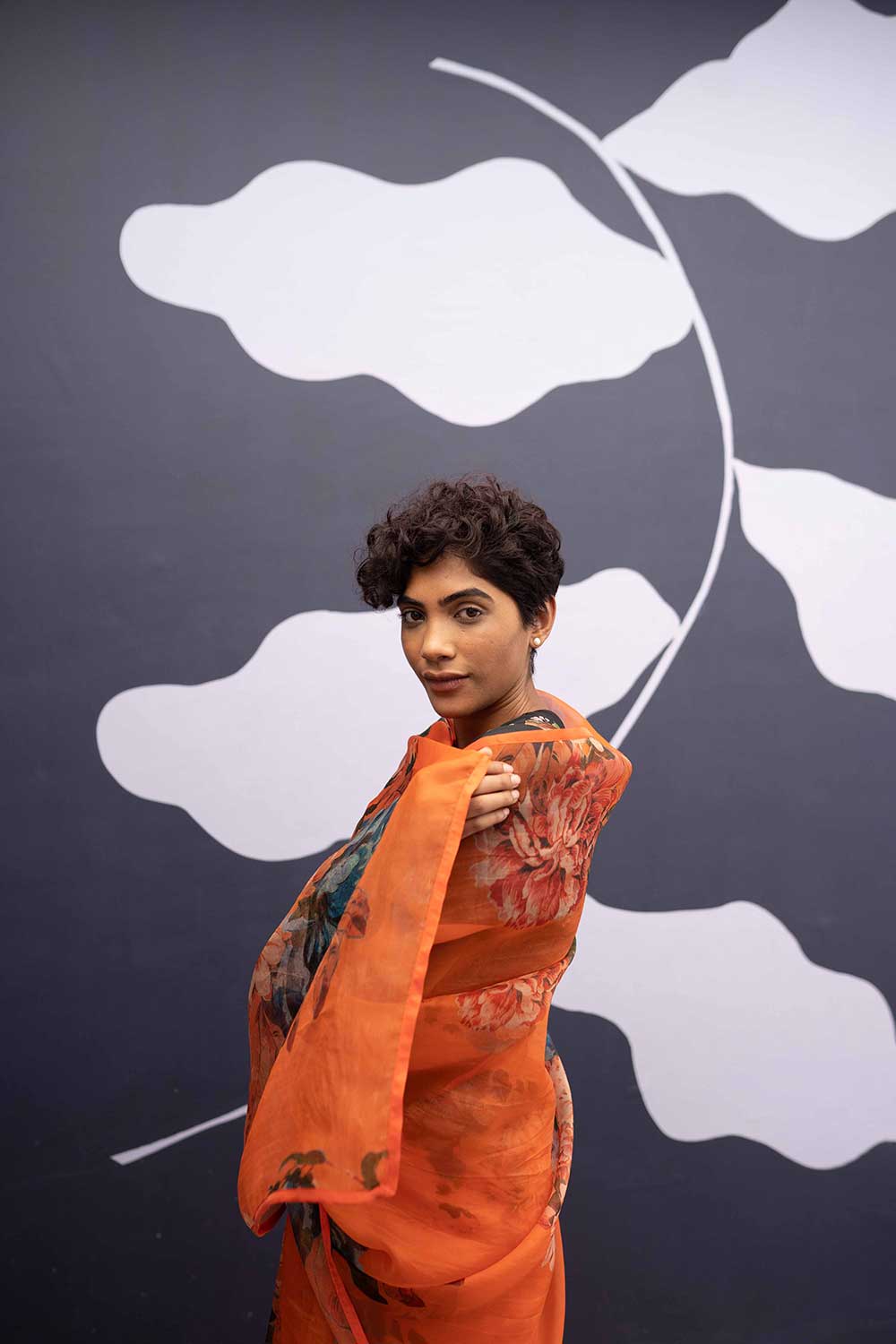 CORFU ORANGE SAREE Fashion Yam