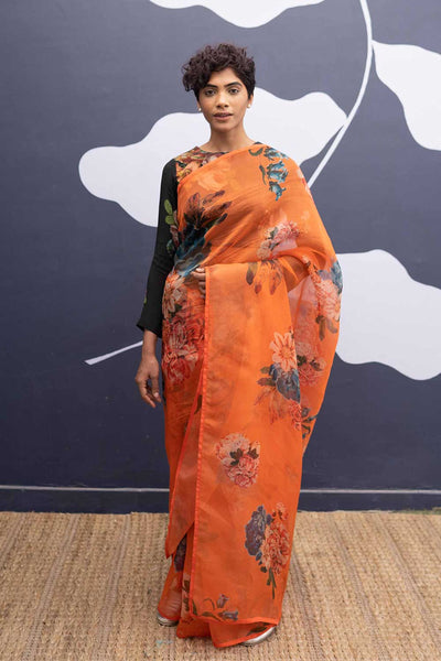 CORFU ORANGE SAREE Fashion Yam