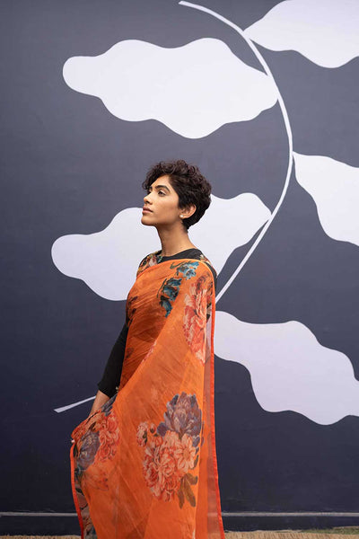CORFU ORANGE SAREE Fashion Yam