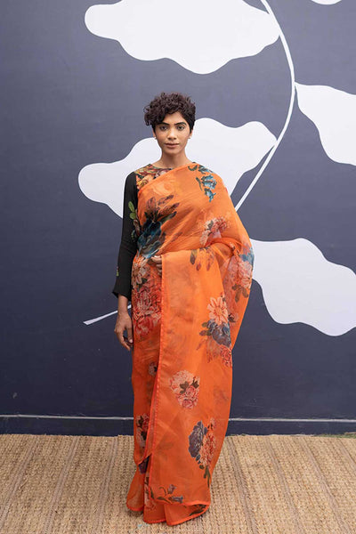 CORFU ORANGE SAREE Fashion Yam