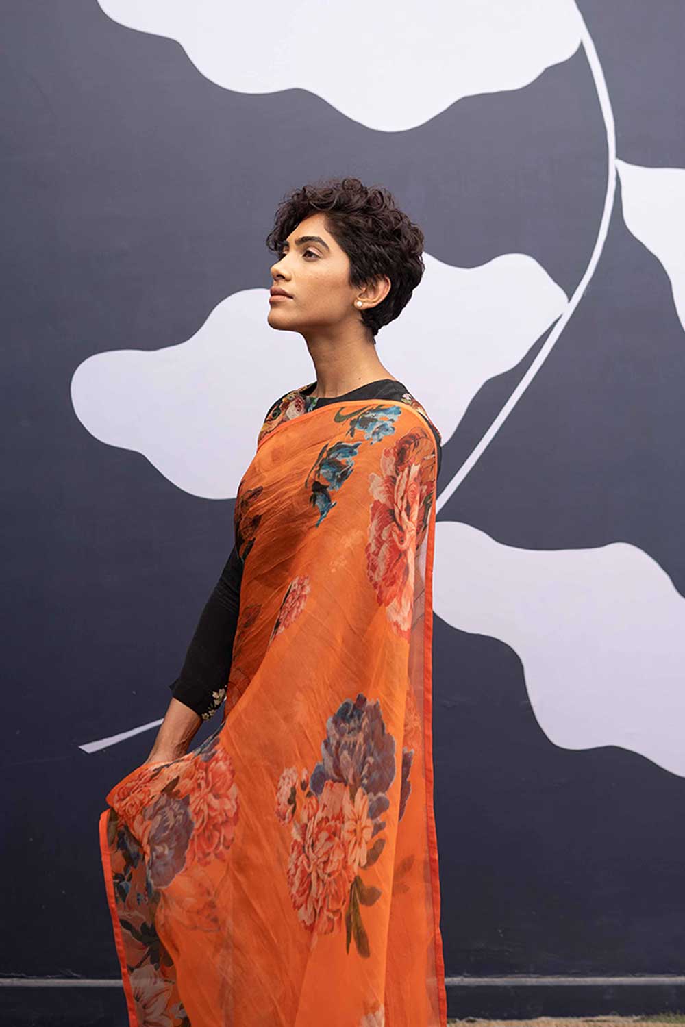 CORFU ORANGE SAREE Fashion Yam