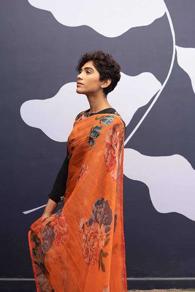 CORFU ORANGE SAREE Fashion Yam