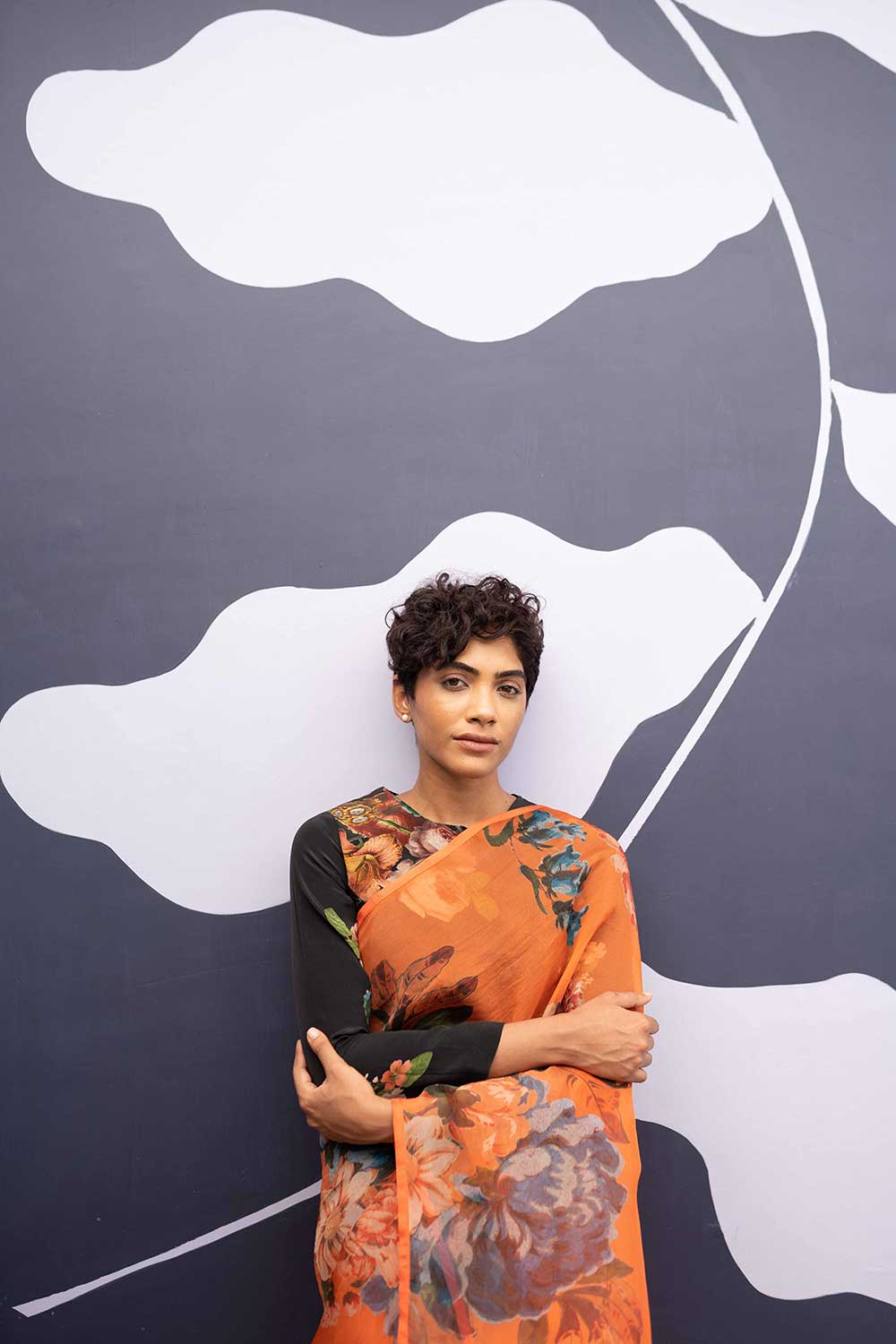 CORFU ORANGE SAREE Fashion Yam