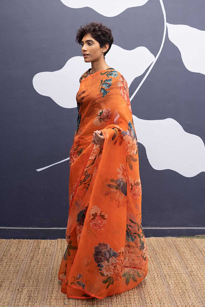 CORFU ORANGE SAREE Fashion Yam